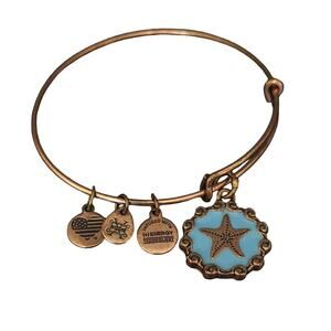Alex and Ani Star Fish II Bracelet Charm Color Infusion Jewelry Bangle Blue